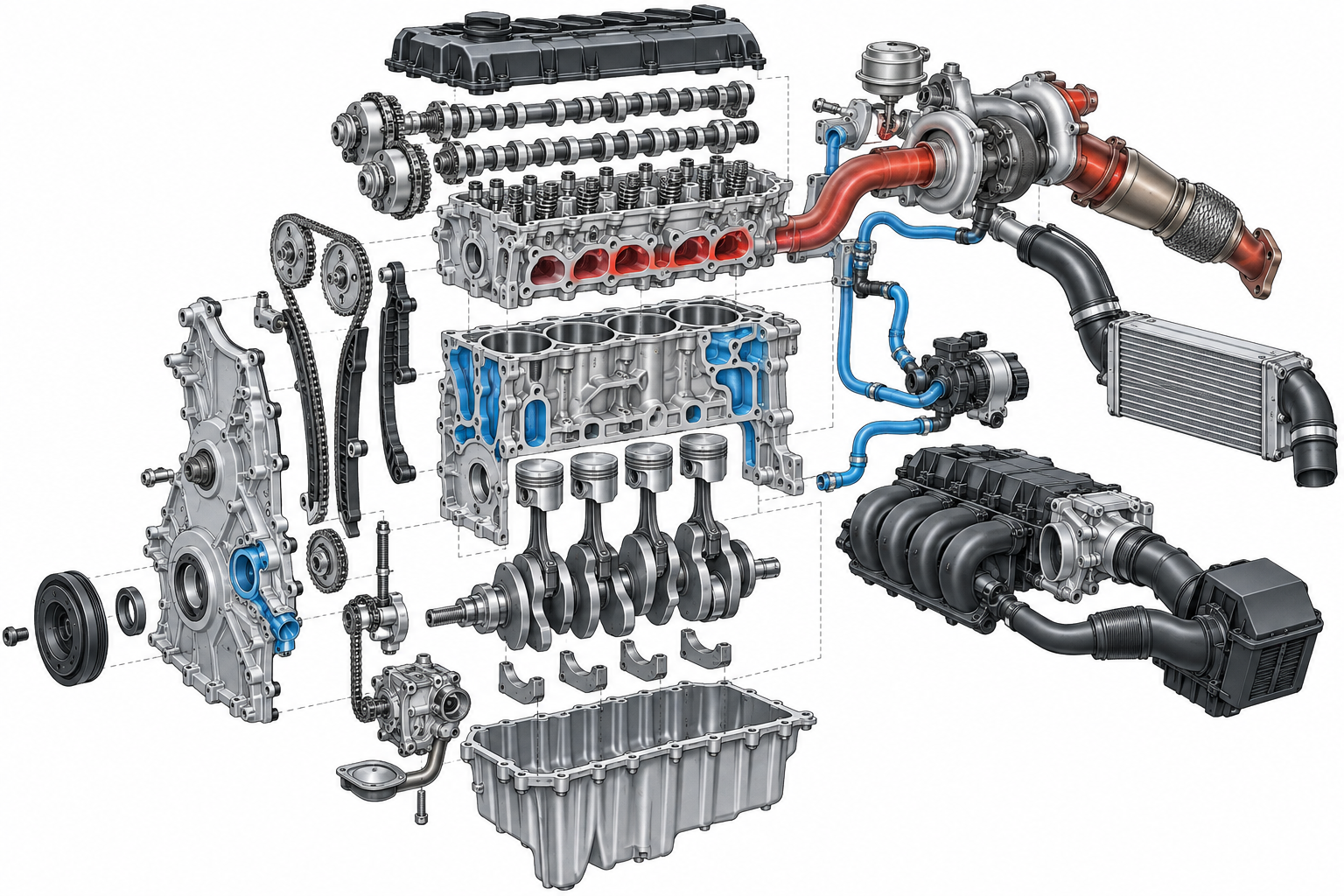 Ilustração técnica do motor B48